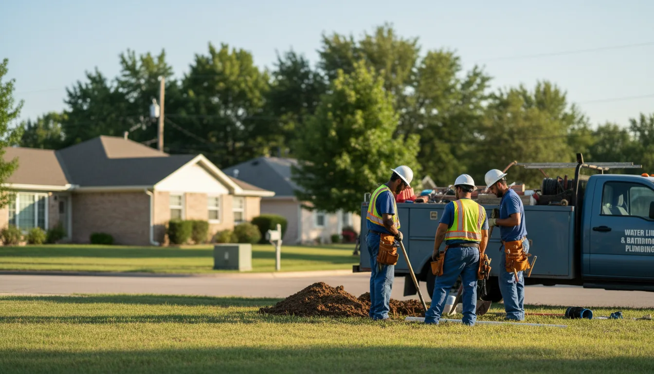 Residential water line and bathroom plumbing service in Lorane, OR